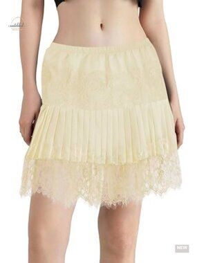 Lace Mini Slip Skirt Shirt Extender Layering Underskirt